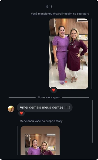 Relato de paciente sobre a transformação do sorriso